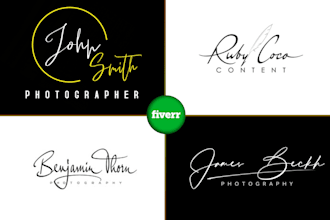 make a pro handwriting signature logo, branding design