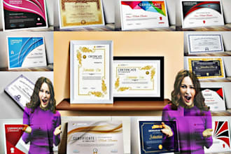 create certificate professional and  customize certificate design