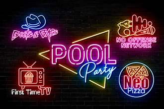 design 3 custom neon logo in 8hrs