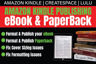 do book formatting and book publishing on amazon kindle KDP ingramspark and lulu