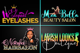 do 3 glitter feminine beauty salon,eyelashes,hair,nail, and boutique logo