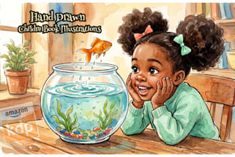 do children book illustration, storybook and picture book art for KDP