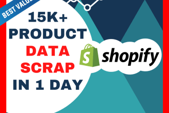 scrap 35k product data from any shopify website in CSV file