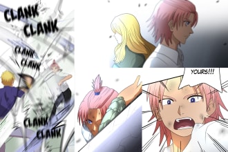 draw a manga page or webtoon for you