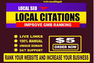 do 120 local seo citations for tunisia, germany, mexico, USA, poland, uae