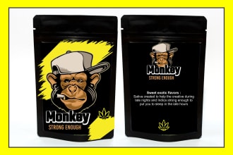 create cannabis packaging label, logo, mylar bag design