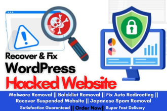 clean and remove wordpress malware and virus, blacklisted, japanese spam removal