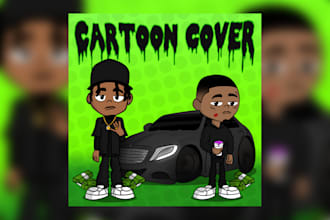 make you a custom cartoon cover art