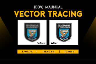 do vector tracing, recreate image, logo redraw in adobe illustrator png svg file
