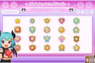 design custom sub badges  or cheer bits for you twitch stream