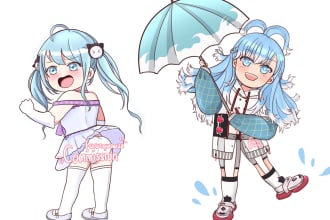 draw you cute chibi anime illustration