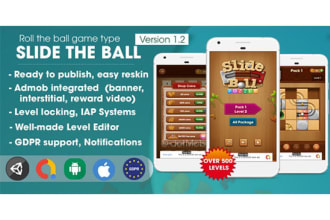 create slide the ball unity game with admob ads