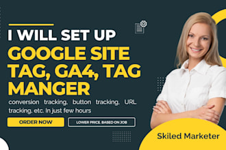 setup analytics, goals, GTM, fb pixel, conversion tracking