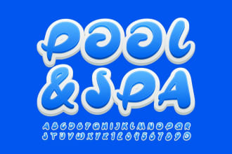create unique pool and spa logo very fast with super color