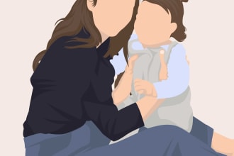 draw a faceless digital cartoon portrait from your image