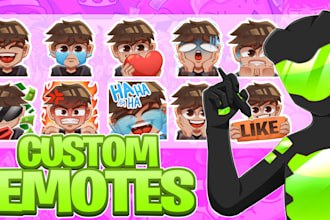 draw streamers emotes and badges for twitch and youtube