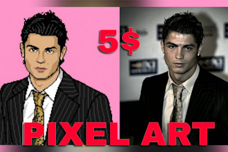 make digital pixel art portrait of you