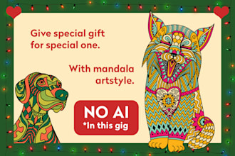 draw your pet and animal to mandala artstyle no ai