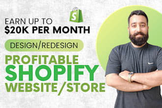 clone, design, redesign shopify website or shopify store design