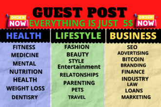 write and publish guest post on da 45 health, and  blog