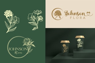 do hand drawn botanical boho logo for you quickly