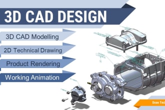 do 3d cad modeling, product design and technical drawings