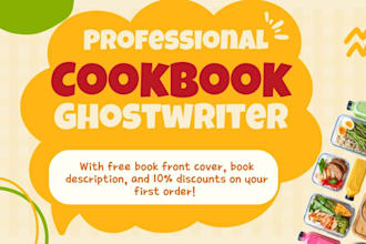 write high quality KDP recipe cookbook, recipe cookbook ghostwriter