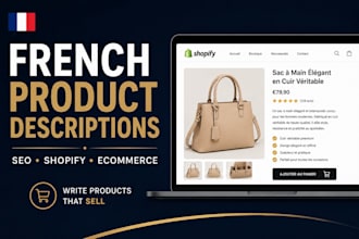 write french SEO product descriptions for shopify