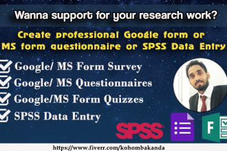 create research questionnaires using google form or ms form
