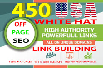450 usa trusted SEO backlinks white hat manual link building service