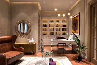 do 3d apartment interior, house and bedroom