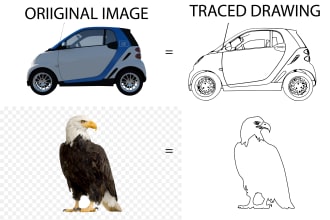 draw detailed vector line art for dxf, product, laser cut