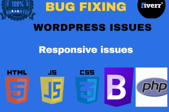 fix html, css, javascript, angularjs wordpress, and responsive issues