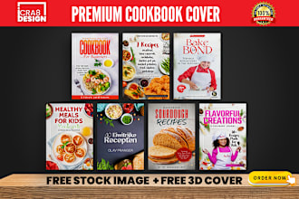 design cookbook cover, kindle cover or kdp coverpaperback