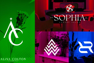 do modern monogram eye catching initial letters custom minimal logo design