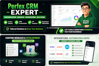 develop custom perfex CRM modules, API integrations and automation
