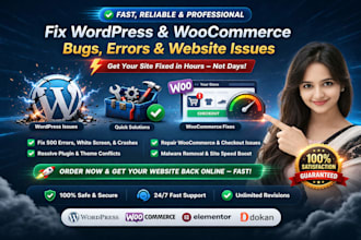 fix wordpress bugs, woocommerce errors and website issues