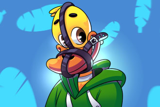 draw a cartoon profile picture or avatar for socials