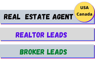 collect realtor, broker or real estate agent list from USA and canada