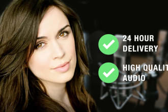 deliver the highest quality american female voice over fast