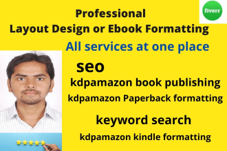 do professional kdp layout design or formatting for kdpamazon kindle paperback