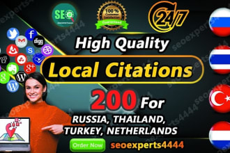 manually build local local citations for thailand, netherlands, turkey, russia