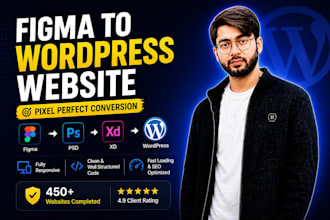 convert figma to wordpress, adobe xd to wordpress, PSD to wordpress elementor