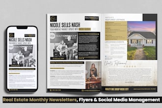 design real estate newsletter, flyers and marketing materials
