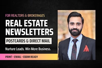 design real estate newsletter and postcards