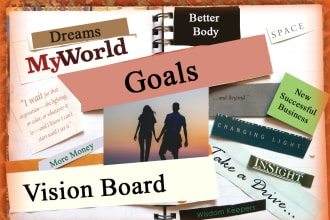 help you design a vision board with photoshop