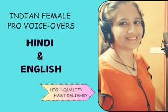do female voiceover in hindi and english in high quality
