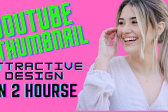 give you amazing youtube thumbnail designs in just 2hours