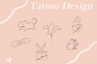 do minimalist korean and japanese cute linework tattoo design