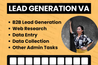 do b2b lead generation, web research, and data entry jobs